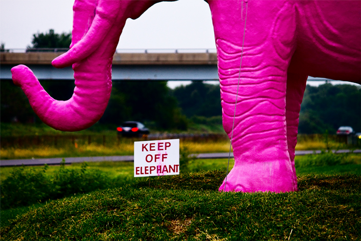 Keep Off Elephant Sign, Interstate 55, Between Springfield and St. Louis